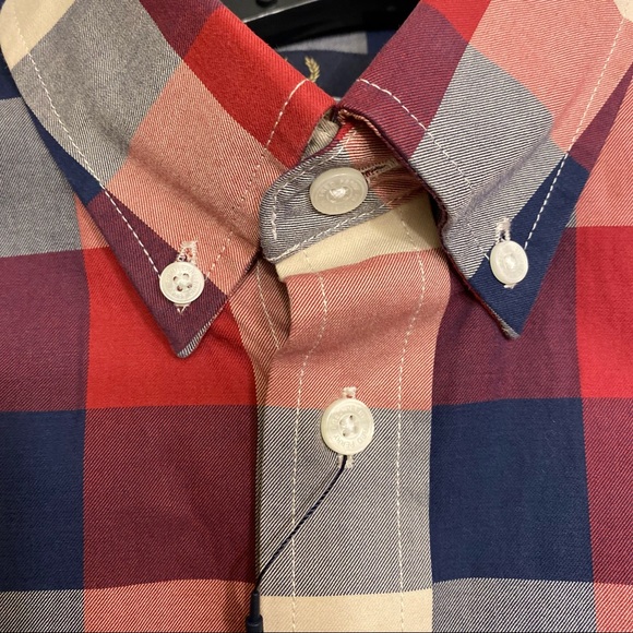 Gingham button down shirt. Colour; Rosso - Picture 3 of 6